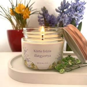 Körte frézia illatgyertya  - otthon & életmód - gyertya, illat, aroma - gyertya - Meska.hu