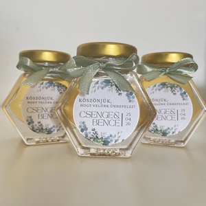 Mézes Esküvői Köszönetajándék/Köszönőajándék - Álló hexagon - 50 ml - Meska.hu