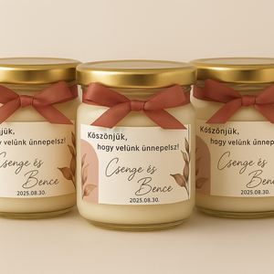 Szójaviasz Gyertya Esküvői Köszönetajándék - 40 ml, Esküvő, Emlék & Ajándék, Köszönőajándék, Gyertya-, mécseskészítés, MESKA