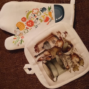 Edényfogó kesztyű és alátét - otthon & életmód - konyhafelszerelés, tálalás - konyhai textil - edényfogó & edényfedő - Meska.hu