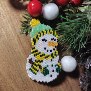 Hóember kitűző - ékszer - kitűző és bross - Meska.hu