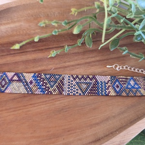 Színes cikk-cakk karkötő, Ékszer, Karkötő, Gyöngyös karkötő, Gyöngyfűzés, gyöngyhímzés, MESKA