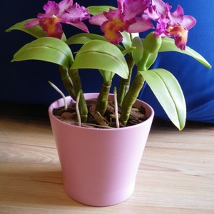 rózsaszín cattleya - agyag orchidea  -  - Meska.hu