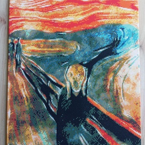 Edvard Munch: A sikoly - gémántszemes kép kerettel, Otthon & Életmód, Dekoráció, Kép & Falikép, Mozaik kép, Mozaik, MESKA