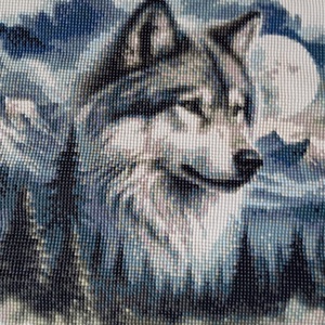 Farkas a hegyekben - gyémántszemes kép - otthon & életmód - dekoráció - kép & falikép - mozaik kép - Meska.hu