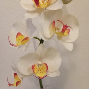  agyag orchidea - phalaenopsis fehér - otthon & életmód - dekoráció - dísztárgy - Meska.hu