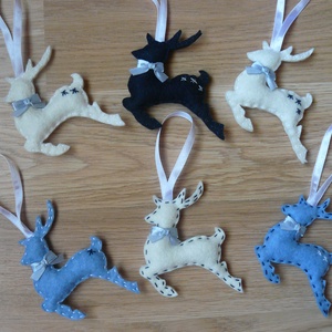 Szarvasok karácsonyfadísz (6db) - Meska.hu