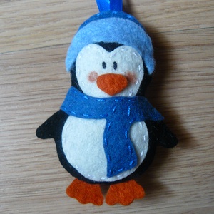 Filc pingvin karácsonyfadísz  -  - Meska.hu