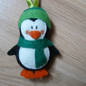 Filc pingvin karácsonyfadísz  -  - Meska.hu
