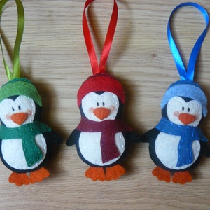 Filc pingvin karácsonyfadísz  - Meska.hu