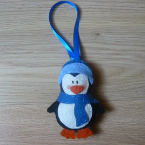 Filc pingvin karácsonyfadísz  -  - Meska.hu