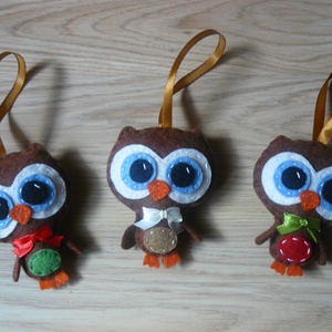 Filc bagoly karácsonyfadísz  - Meska.hu