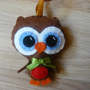 Filc bagoly karácsonyfadísz  -  - Meska.hu