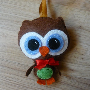 Filc bagoly karácsonyfadísz  -  - Meska.hu