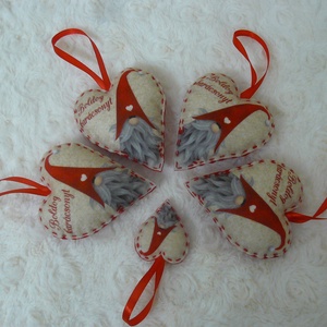 Manó mintás filc szívek -  - Meska.hu