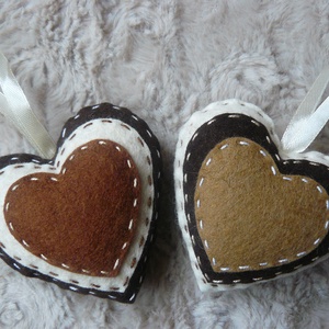 Barna-fehér fic szívek -  - Meska.hu