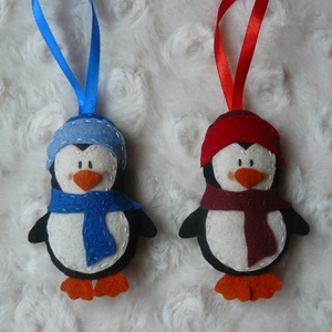 Filc pingvin karácsonyfadísz -  - Meska.hu
