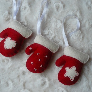 Filc kesztyű karácsonyfadísz -  - Meska.hu