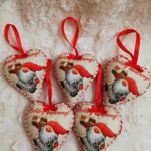 Manó mintás filc szívek - Meska.hu