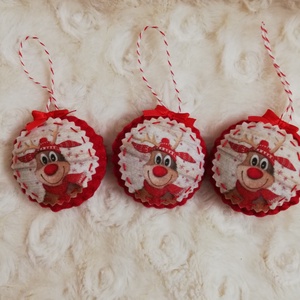 Rénszarvas mintás díszek - Meska.hu