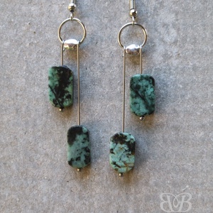 Türkiz fülbevaló , Ékszer, Fülbevaló, Lógó fülbevaló, Ékszerkészítés, MESKA