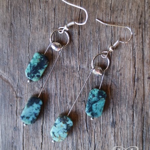 Türkiz fülbevaló  - ékszer - fülbevaló - lógó fülbevaló - Meska.hu