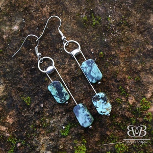 Türkiz fülbevaló , Ékszer, Fülbevaló, Lógó fülbevaló, Ékszerkészítés, MESKA