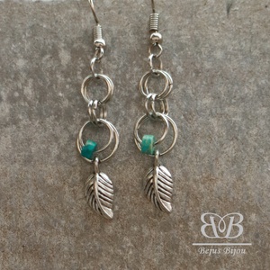 Minimalista levél fülbevaló - ékszer - fülbevaló - lógó fülbevaló - Meska.hu