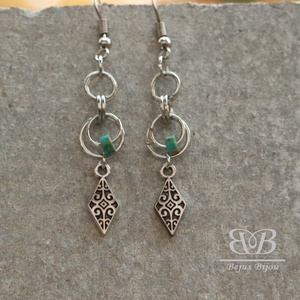 Minimalista rombusz fülbevaló - Meska.hu