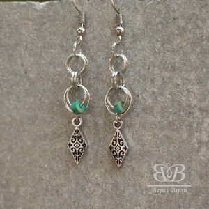 Minimalista rombusz fülbevaló - ékszer - fülbevaló - lógó fülbevaló - Meska.hu