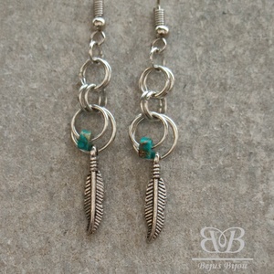 Minimalista madártoll fülbevaló - Meska.hu