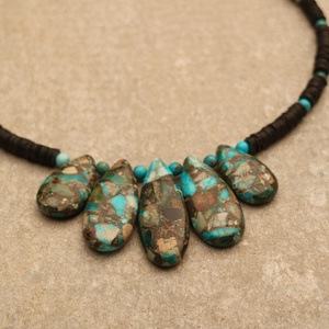 Kék kő nyaklánc - nagy - Meska.hu