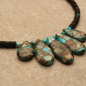 Kék kő nyaklánc - nagy - ékszer - nyaklánc - statement nyaklánc - Meska.hu