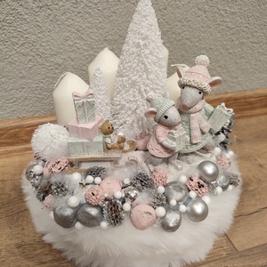 Egérkés adventi koszorú  - Meska.hu