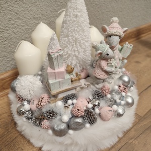 Egérkés adventi koszorú  - karácsony - adventi díszek - adventi koszorú - Meska.hu