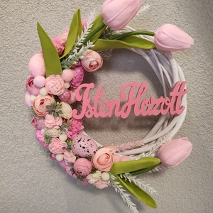 Tulipános Isten Hozott feliratú kopogtató  - otthon & életmód - dekoráció - ajtó- és ablak dekoráció - ajtódísz & kopogtató - Meska.hu