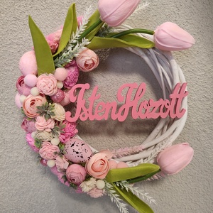 Tulipános Isten Hozott feliratú kopogtató  - otthon & életmód - dekoráció - ajtó- és ablak dekoráció - ajtódísz & kopogtató - Meska.hu