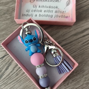 Ballagási Kulcstartó - Stitches lilás , Táska & Tok, Kulcstartó & Táskadísz, Kulcstartó, Ékszerkészítés, MESKA