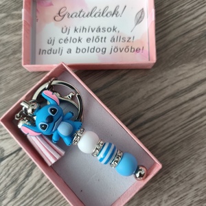Ballagási Kulcstartó - Stitches, rózsaszínes, Táska & Tok, Kulcstartó & Táskadísz, Kulcstartó, Ékszerkészítés, MESKA