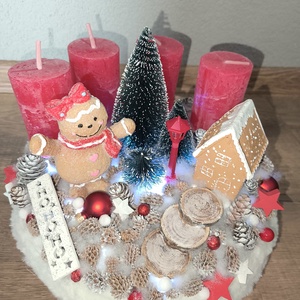 Mézikés adventi koszorú  - karácsony - adventi díszek - adventi koszorú - Meska.hu