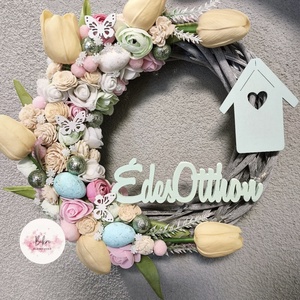 Tavaszi kopogtató - Édes zöld , Otthon & Életmód, Dekoráció, Ajtó- és ablak dekoráció, Ajtódísz & Kopogtató, , MESKA