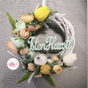 Tavaszi kopogtató - IstenH zöld , Otthon & Életmód, Dekoráció, Ajtó- és ablak dekoráció, Ajtódísz & Kopogtató, Mindenmás, MESKA