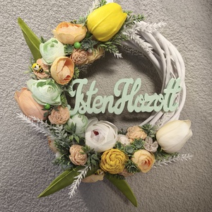 Tavaszi kopogtató - IstenH zöld  - otthon & életmód - dekoráció - ajtó- és ablak dekoráció - ajtódísz & kopogtató - Meska.hu