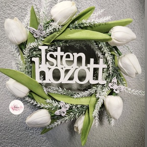 Tavaszi kopogtató - Fehér , Otthon & Életmód, Dekoráció, Ajtó- és ablak dekoráció, Ajtódísz & Kopogtató, , MESKA