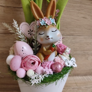 Nyuszis asztaldísz - otthon & életmód - dekoráció - asztal és polc dekoráció - asztaldísz - Meska.hu