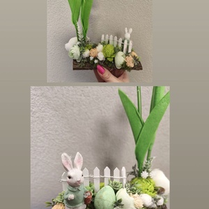 Kék nyuszis asztaldísz  - ünnepi díszek, dekorációk - húsvéti díszek és dekorációk - húsvéti asztaldíszek - Meska.hu