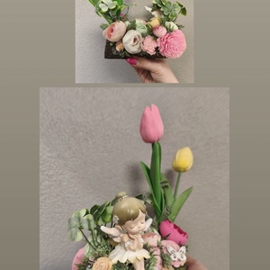 Tavasz tündéres asztaldísz  - ünnepi díszek, dekorációk - húsvéti díszek és dekorációk - húsvéti asztaldíszek - Meska.hu