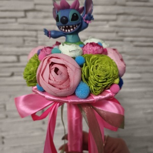 Stitch lányos ballagási örökcsokor  - otthon & életmód - virágdekoráció - virágok - virágcsokor - Meska.hu