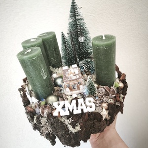 Erdei ház - adventi koszorú  - Meska.hu