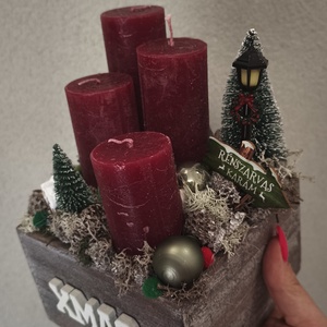 Piros adventi box - Meska.hu